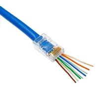 RJ45 átmenő csatlakozó UTP Cat6 kábelre (kiszerelés 100db/doboz)