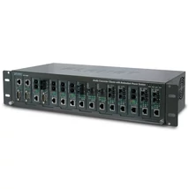 Planet MC-1500R 19" 2.4U rack beépítő keret 15 db média konverter modulhoz