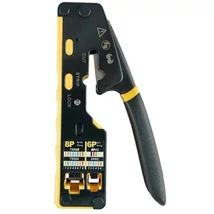 Krimpelő fogó RJ45, RJ12 és RJ11 átmenő kábeles csatlakozókhoz, Cat5/Cat6 kábel