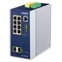 Planet IGS-10020PT ipari PoE switch 8-port Gigabit + 2-Port SFP menedzselhető