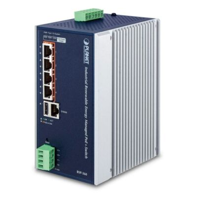 Planet BSP-360 4-Port Gigabit PoE + 1-Port Gigabit Ethernet switch napelemhez