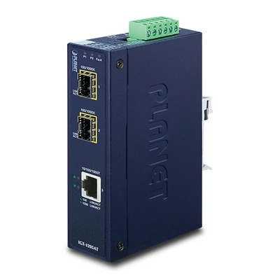 Planet IGT-1205AT 10/100/1000T - 2-port 100/1000X SFP ipari média konverter