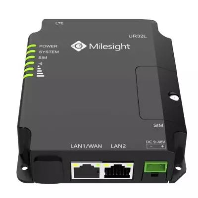 Milesight UR32L-L04EU-P 4G LTE ipari router, 2x100Mbps Ethernet, PoE