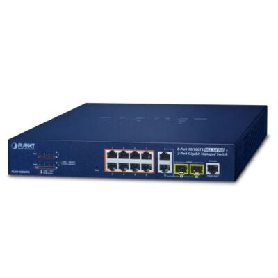 Planet FGSD-1008HPS 8-Port 10/100TX 802.3at PoE + 2-Port Gigabit TP/SFP switch