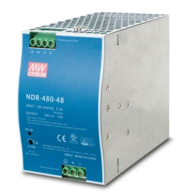 Mean Well PWR-480-48 ipari PoE switch tápegység DIN sínre szerelhető. 48Vdc 480W